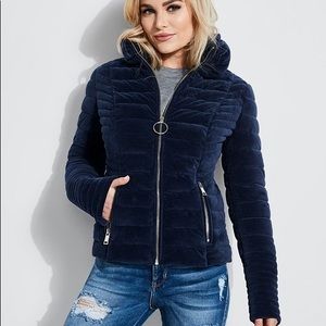 guess teoma velvet puffer jacket